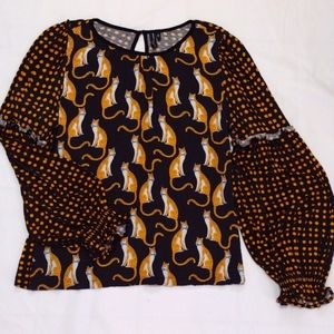 BLANK LONDON/Anthropology animal print blouse